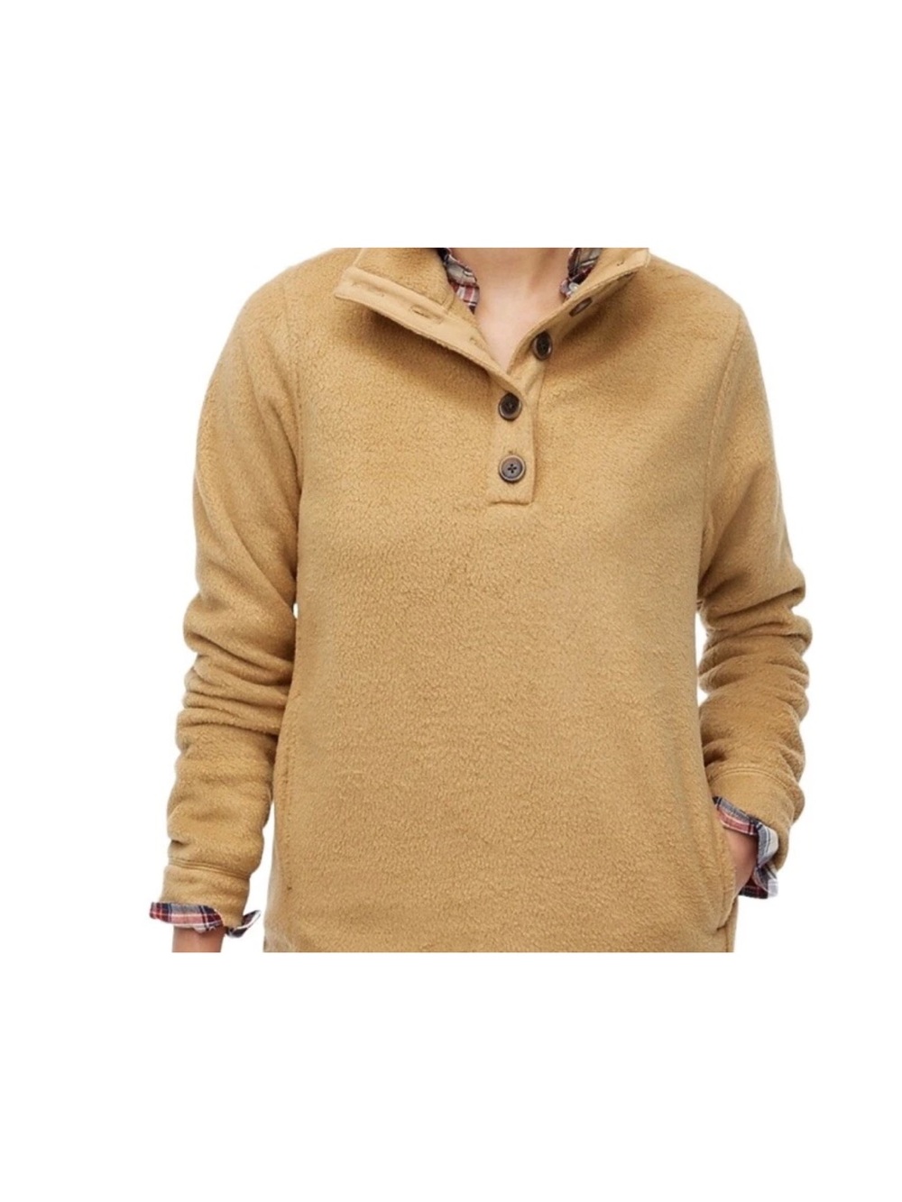 J. Crew Women’s Sherpa Button Front Tunic Pullover Size XS